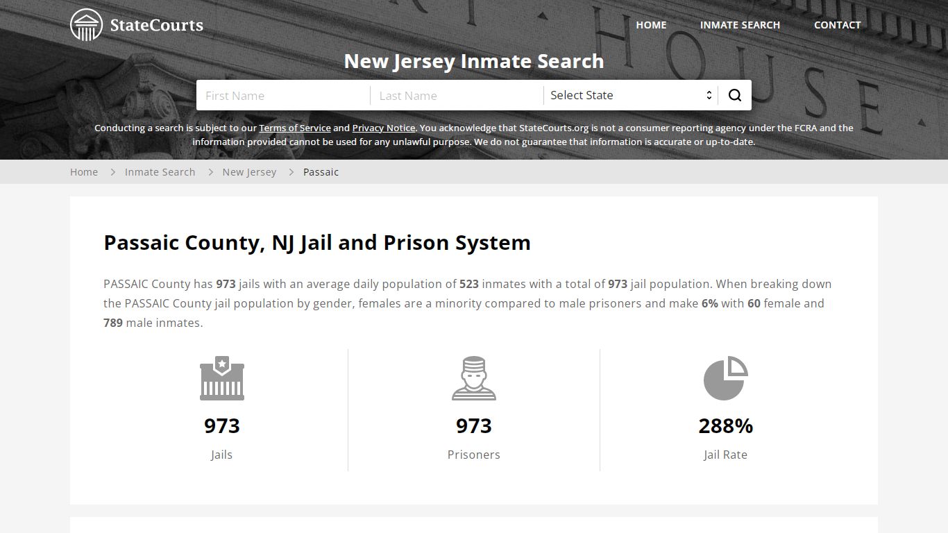 Passaic County, NJ Inmate Search - StateCourts